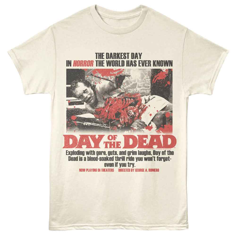 Day Of The Dead - Cut Open Guy - Front Print Adult Short Sleeve Solid T-Shirt - Natural