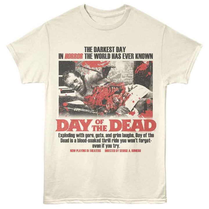 Day Of The Dead - Cut Open Guy - Front Print Adult Short Sleeve Solid T-Shirt - Natural