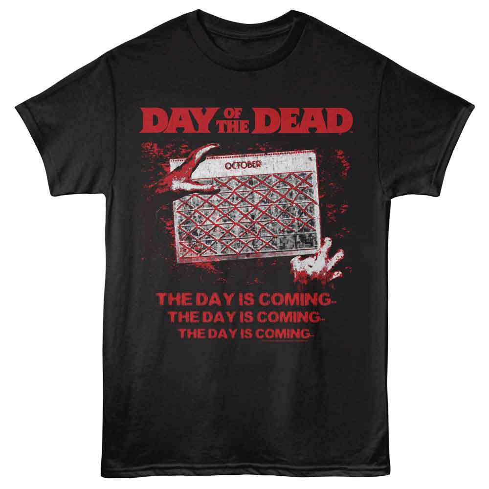 Day Of The Dead - The Day - Front Print Adult Short Sleeve Solid T-Shirt - Black
