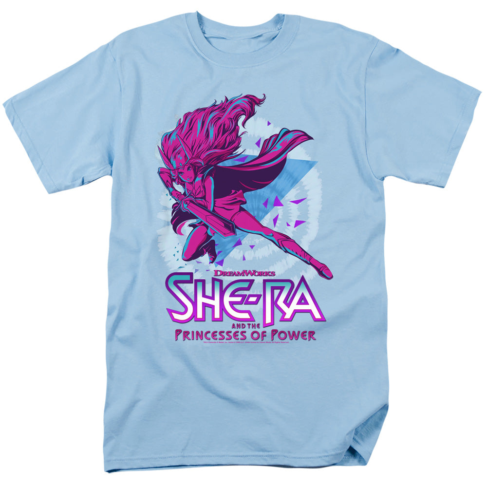She-Ra - Hero Lunge Neon - Adult Unisex Short Sleeve T-Shirt - Blue