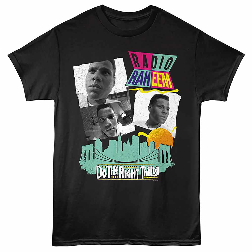 Do The Right Thing - Radio Raheem - Front Print Adult Short Sleeve Solid T-Shirt - Black