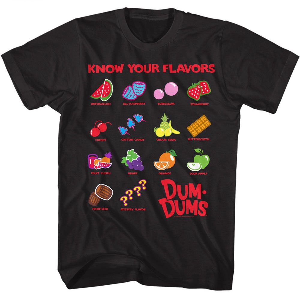 Dum Dums - Know Your Flavors - American Classics - Adult Short Sleeve T-Shirt