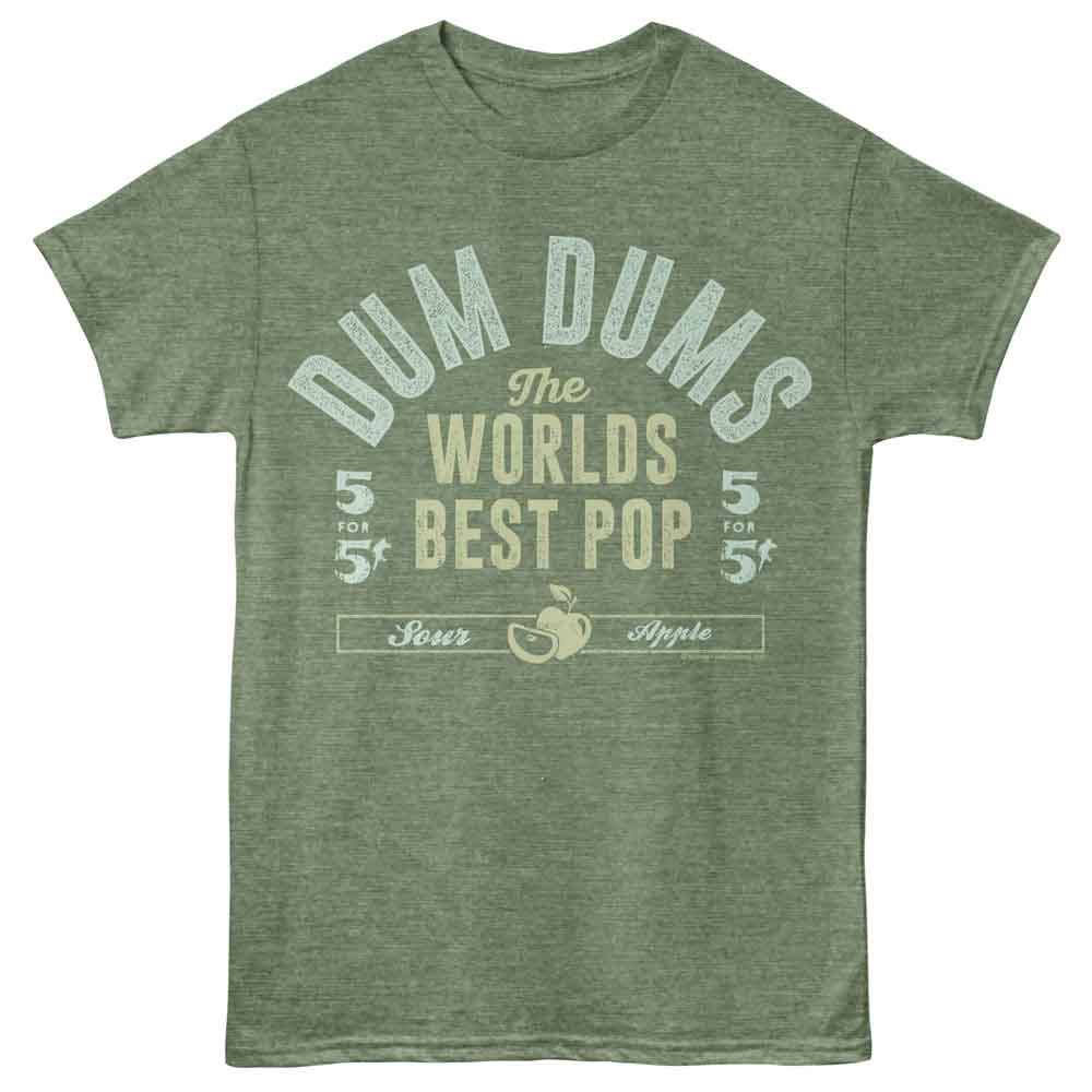Dum Dums - Worlds Best - Green - Front Print Heather Adult Unisex Short Sleeve T-Shirt