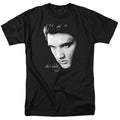 Elvis Presley - Face - Adult Unisex Short Sleeve T-Shirt - Black