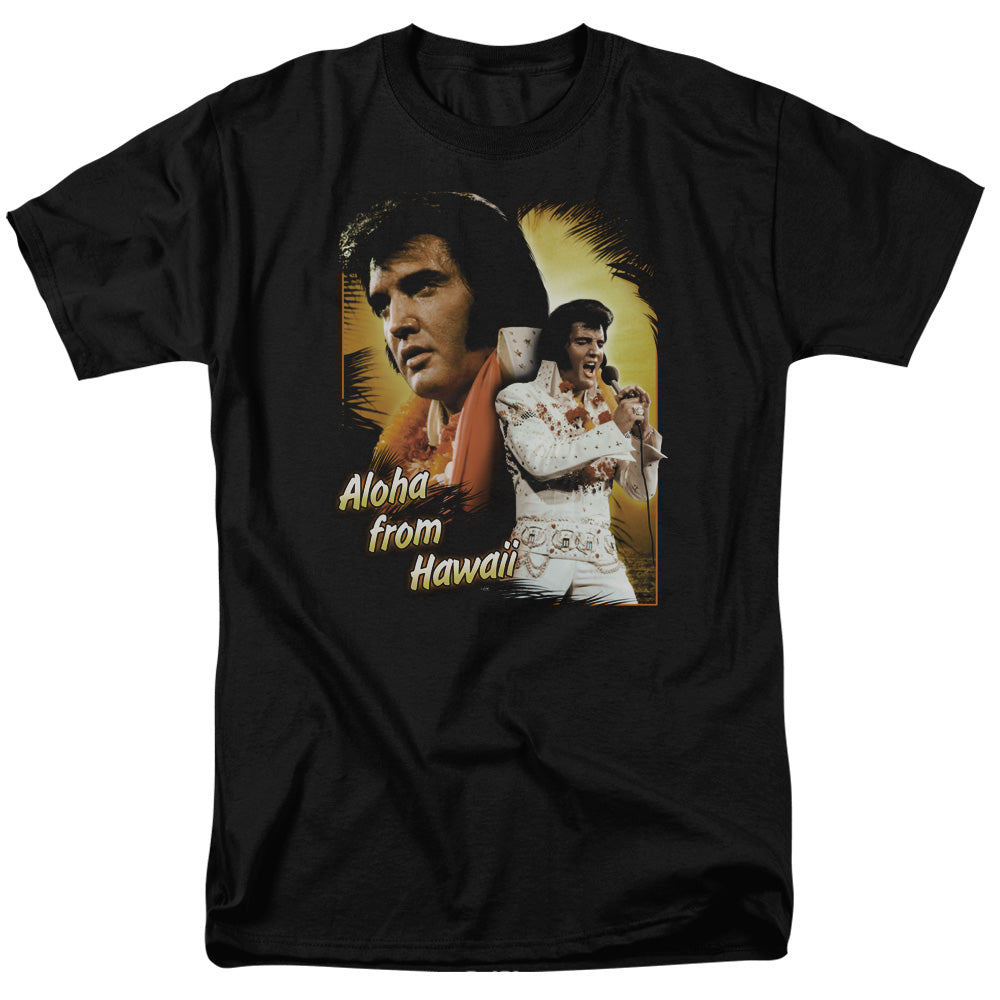Elvis Presley - Aloha - Adult Unisex Short Sleeve T-Shirt - Black