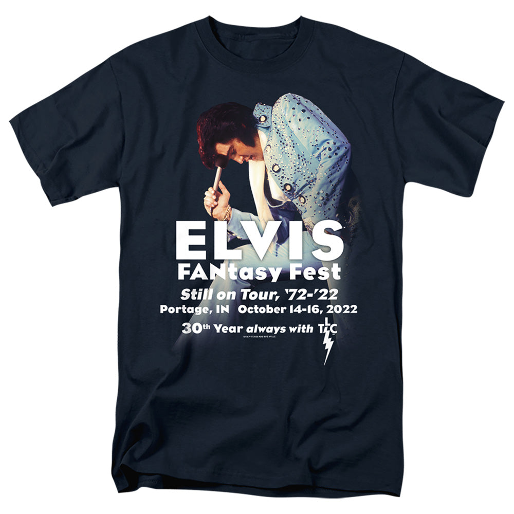 Elvis Presley - Fantasy Fest 2022 Lights #2 - Adult Unisex T-Shirt - Blue