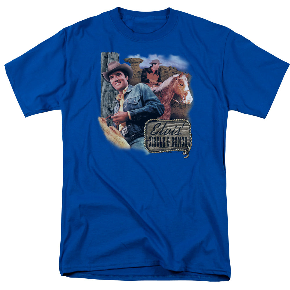 Elvis Presley - Ranch - Adult Unisex Short Sleeve T-Shirt - Blue