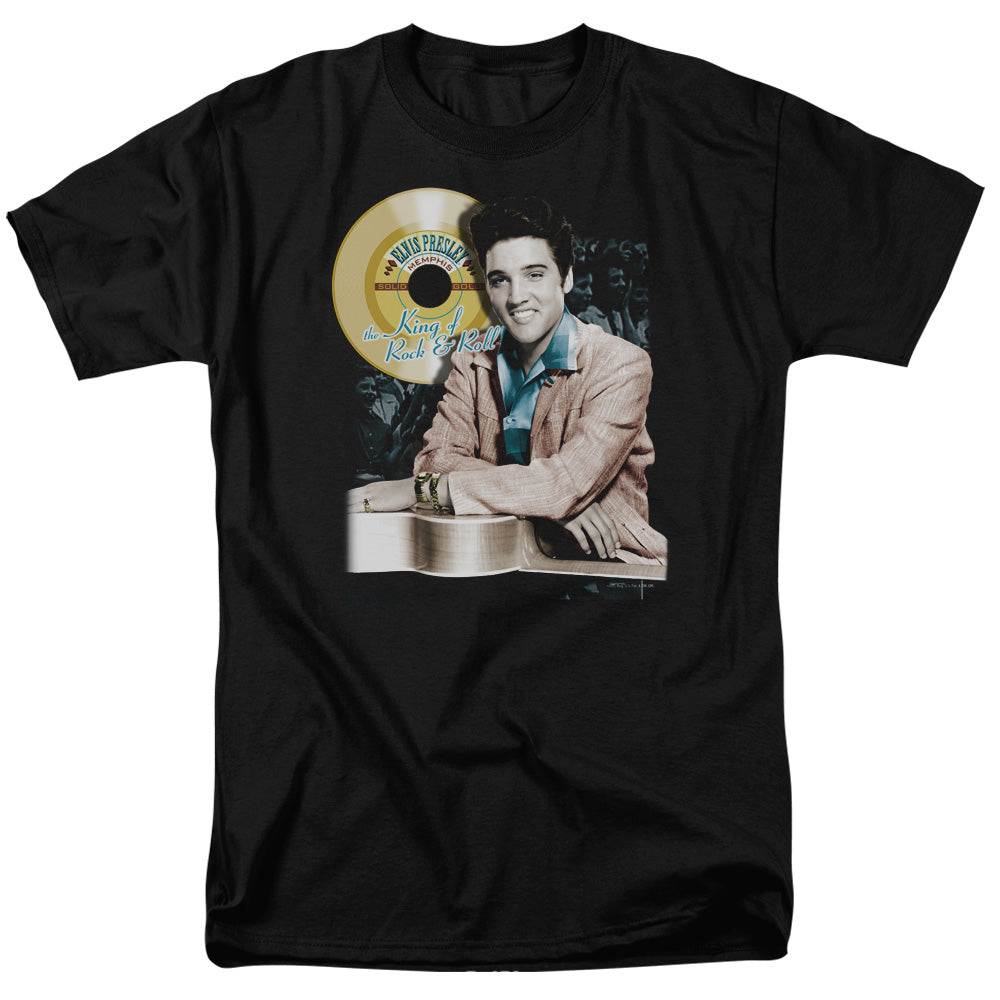 Elvis Presley - Gold Record - Adult Unisex Short Sleeve T-Shirt - Black