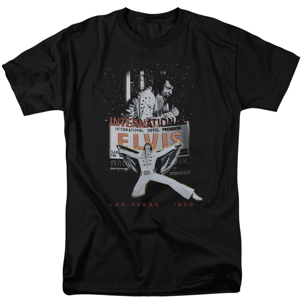 Elvis Presley - Las Vegas - Adult Unisex Short Sleeve T-Shirt - Black