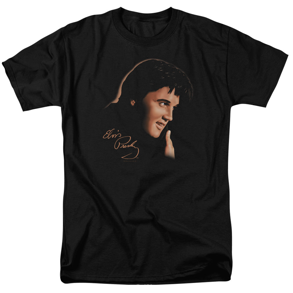 Elvis Presley - Warm Portrait - Adult Unisex Short Sleeve T-Shirt - Black