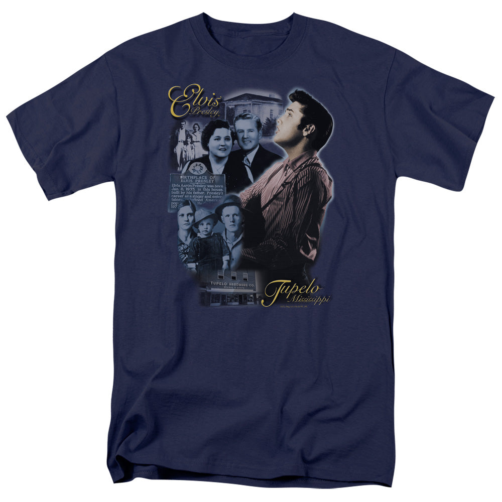 Elvis Presley - Tupelo - Adult Unisex Short Sleeve T-Shirt - Blue