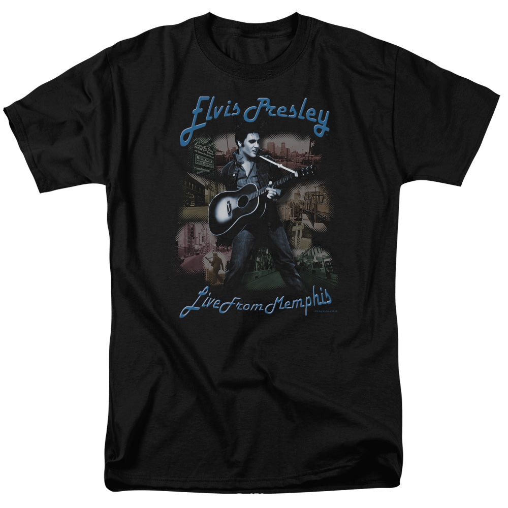 Elvis Presley - Memphis - Adult Unisex Short Sleeve T-Shirt - Black