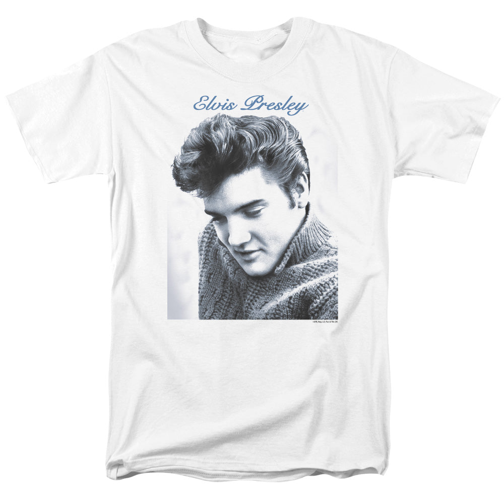 Elvis Presley - Script Sweater - Adult Unisex Short Sleeve T-Shirt - White