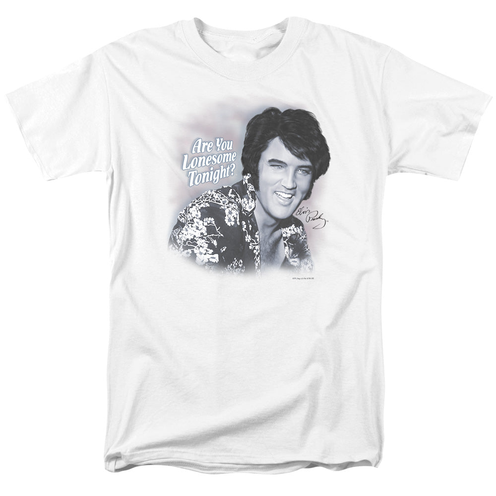 Elvis Presley - Lonesome Tonight - Adult Unisex Short Sleeve T-Shirt - White