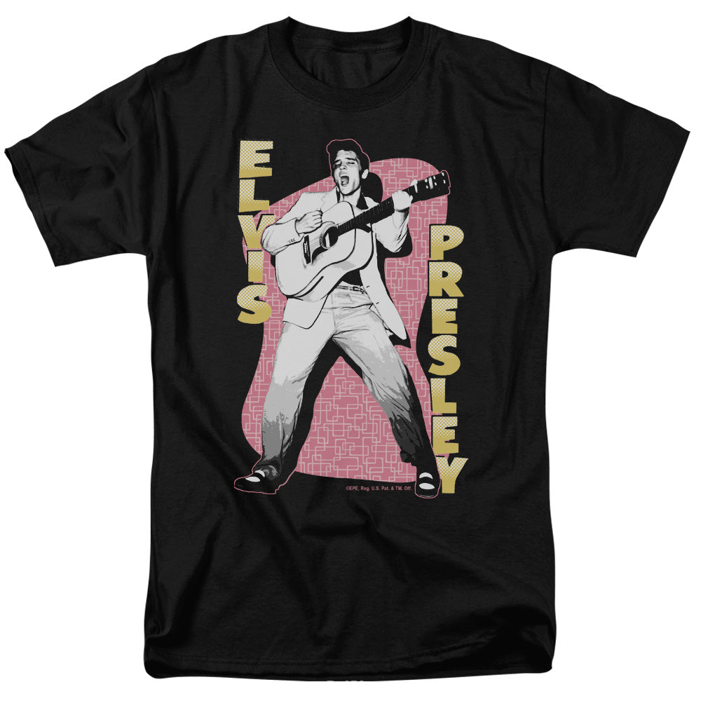 Elvis Presley - Pink Rock - Adult Unisex Short Sleeve T-Shirt - Black