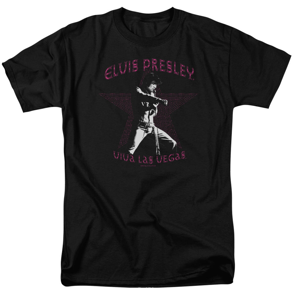 Elvis Presley - Viva Las Vegas Star - Adult Unisex Short Sleeve T-Shirt - Black