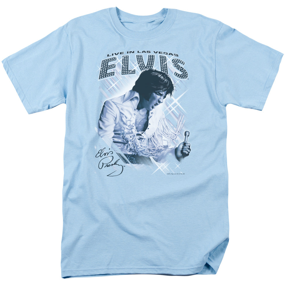 Elvis Presley - Blue Vegas - Adult Unisex Short Sleeve T-Shirt - Blue
