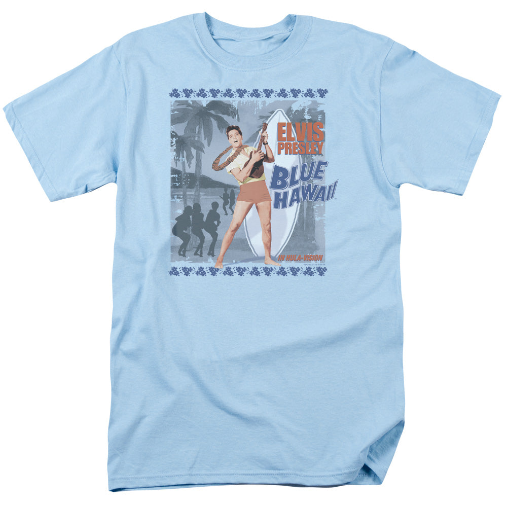 Elvis Presley - Blue Hawaii Poster - Adult Unisex Short Sleeve T-Shirt - Blue
