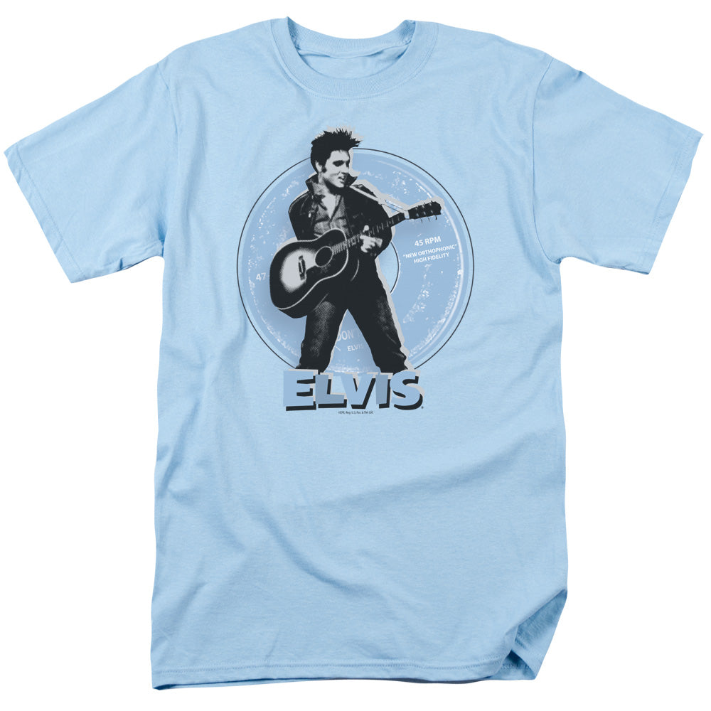 Elvis Presley - 45 Rpm - Adult Unisex Short Sleeve T-Shirt - Blue