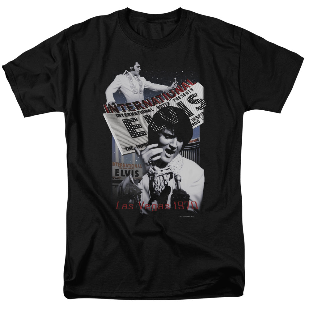 Elvis Presley - International Hotel - Adult Unisex Short Sleeve T-Shirt - Black