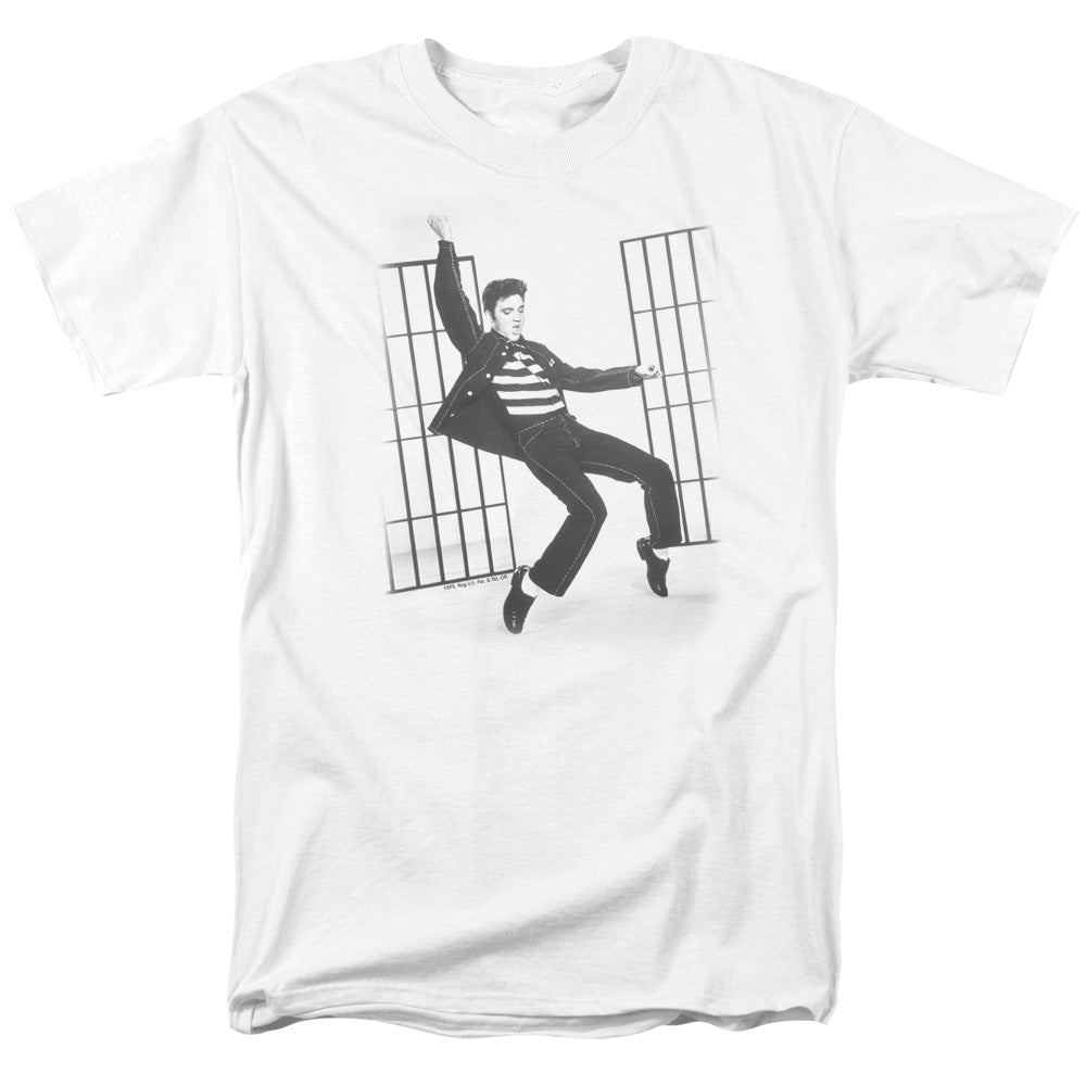 Elvis Presley - Jailhouse Rock - Adult Unisex Short Sleeve T-Shirt - White