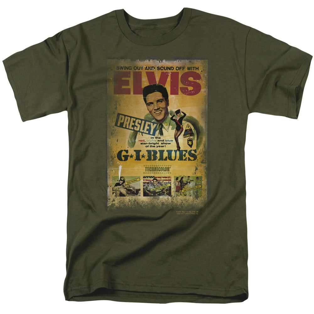 Elvis Presley - Gi Blues Poster - Adult Unisex Short Sleeve T-Shirt - Green