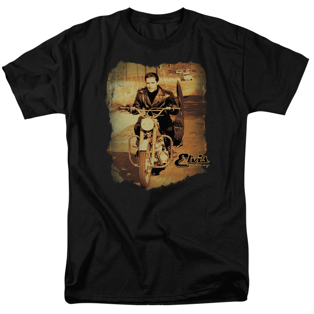 Elvis Presley - Hit The Road - Adult Unisex Short Sleeve T-Shirt - Black