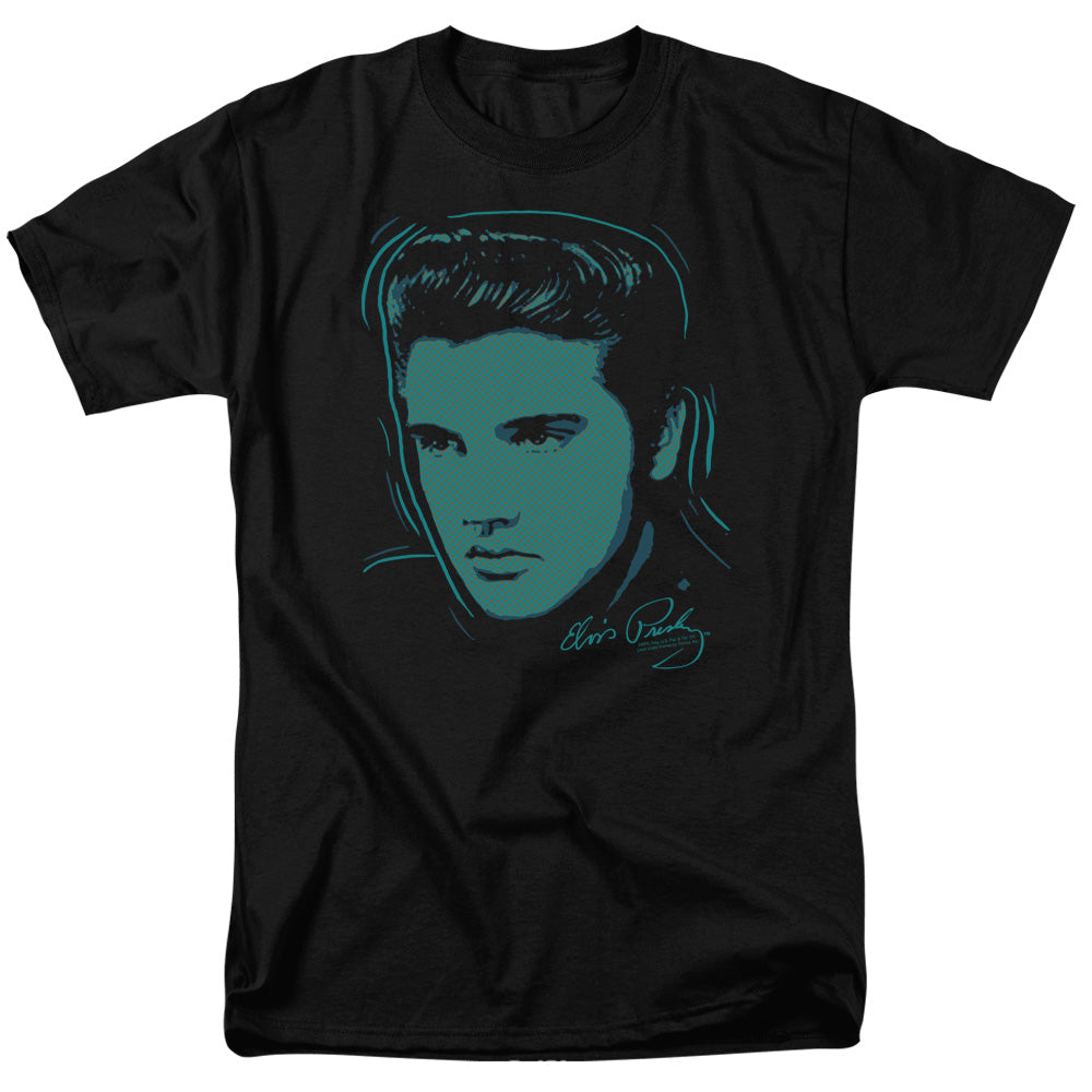 Elvis Presley - Young Dots - Adult Unisex Short Sleeve T-Shirt - Black