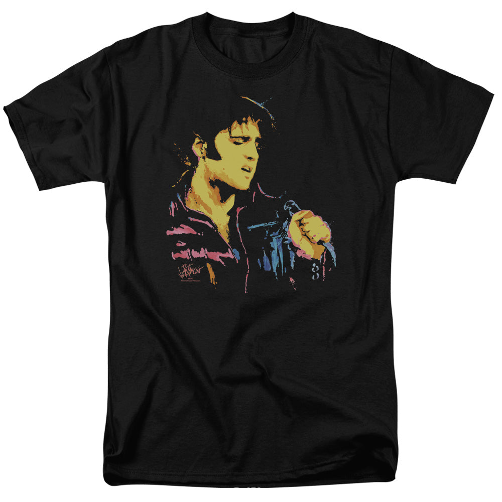 Elvis Presley - Neon Elvis - Adult Unisex Short Sleeve T-Shirt - Black