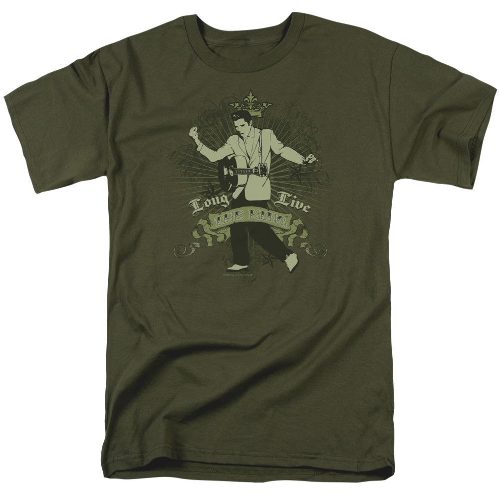 Elvis Presley - Long Live The King - Adult Unisex Short Sleeve T-Shirt - Green