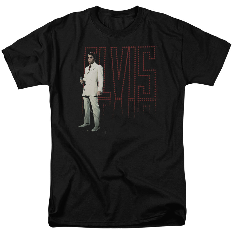 Elvis Presley - White Suit - Adult Unisex Short Sleeve T-Shirt - Black