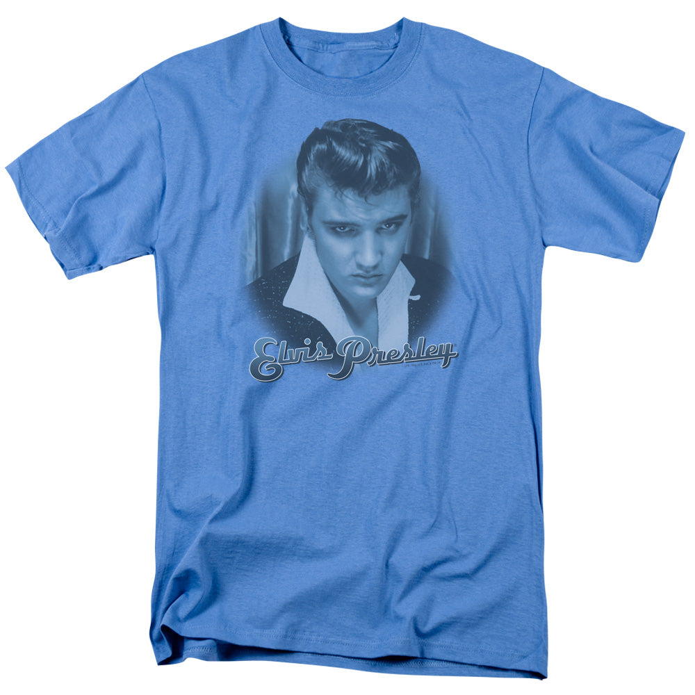 Elvis Presley - Blue Suede Fade - Adult Unisex Short Sleeve T-Shirt - Blue