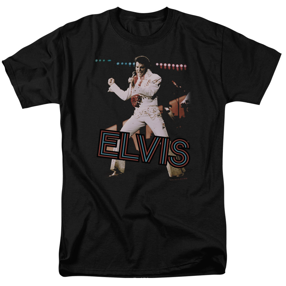 Elvis Presley - Hit The Lights - Adult Unisex Short Sleeve T-Shirt - Black