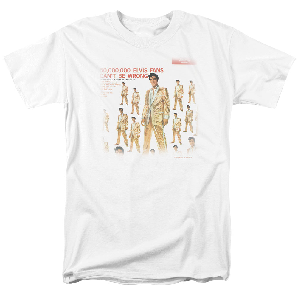 Elvis Presley - 50 Million Fans - Adult Unisex Short Sleeve T-Shirt - White