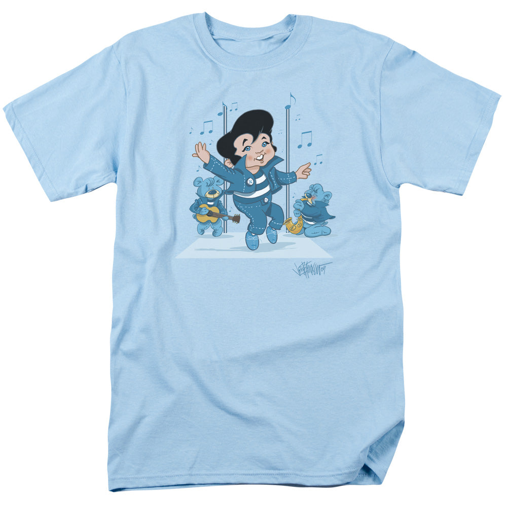 Elvis Presley - Jailhouse Rocker - Adult Unisex Short Sleeve T-Shirt - Blue