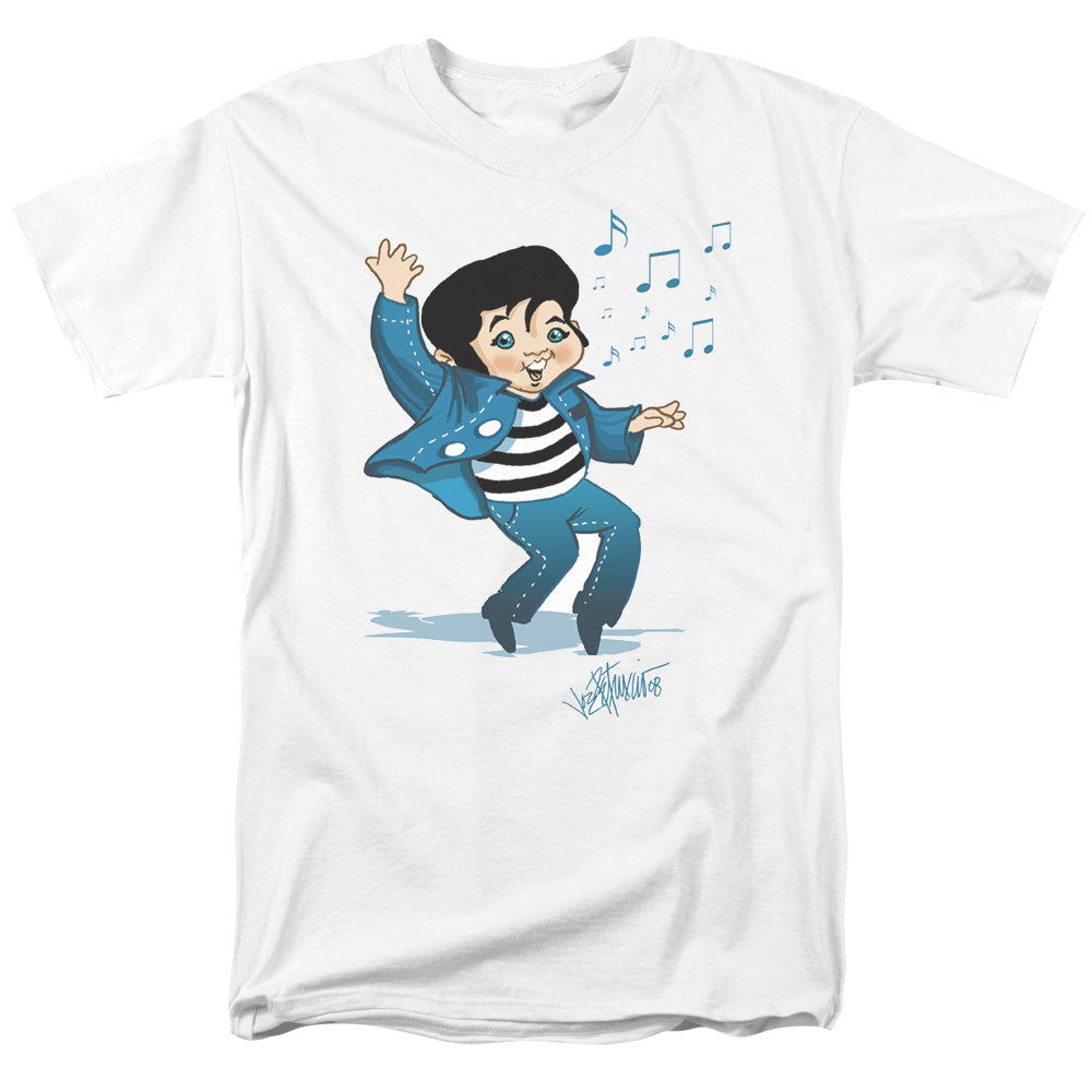 Elvis Presley - Lil Jailbird - Adult Unisex Short Sleeve T-Shirt - White