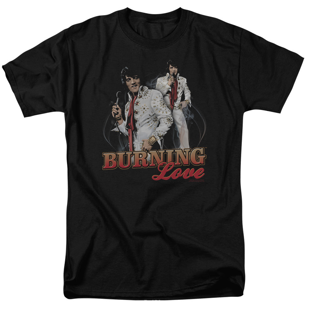 Elvis Presley - Burning Love - Adult Unisex Short Sleeve T-Shirt - Black