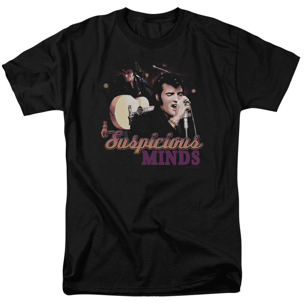 Elvis Presley - Suspicious Minds - Adult Unisex Short Sleeve T-Shirt - Black