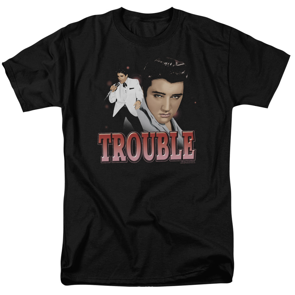 Elvis Presley - Trouble #2 - Adult Unisex Short Sleeve T-Shirt - Black