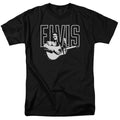 Elvis Presley - White Glow - Adult Unisex Short Sleeve T-Shirt - Black