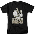 Elvis Presley - Golden - Adult Unisex Short Sleeve T-Shirt - Black