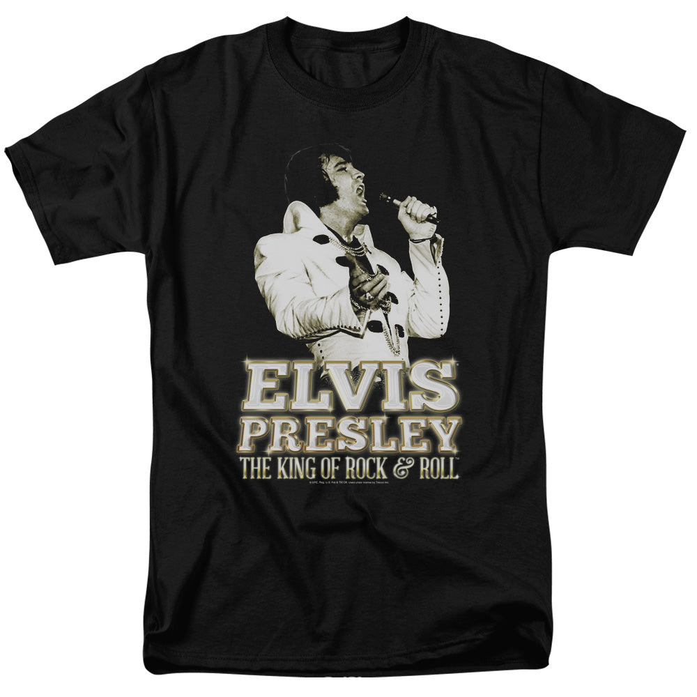 Elvis Presley - Golden - Adult Unisex Short Sleeve T-Shirt - Black