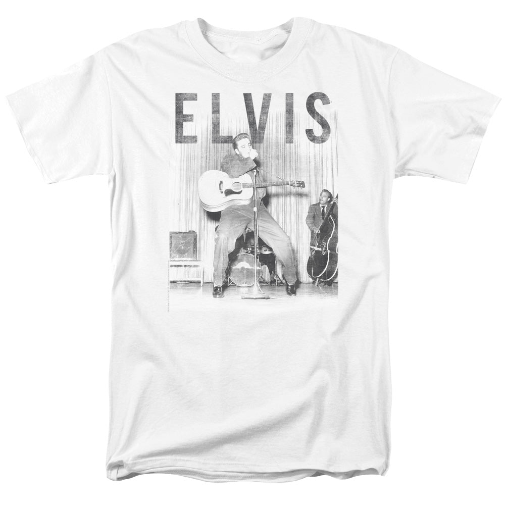 Elvis Presley - With The Band - Adult Unisex Short Sleeve T-Shirt - White