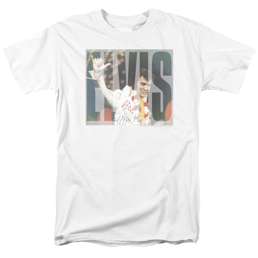 Elvis Presley - Aloha Knockout - Adult Unisex Short Sleeve T-Shirt - White