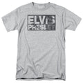 Elvis Presley - Block Letters - Adult Unisex Short Sleeve T-Shirt - Gray