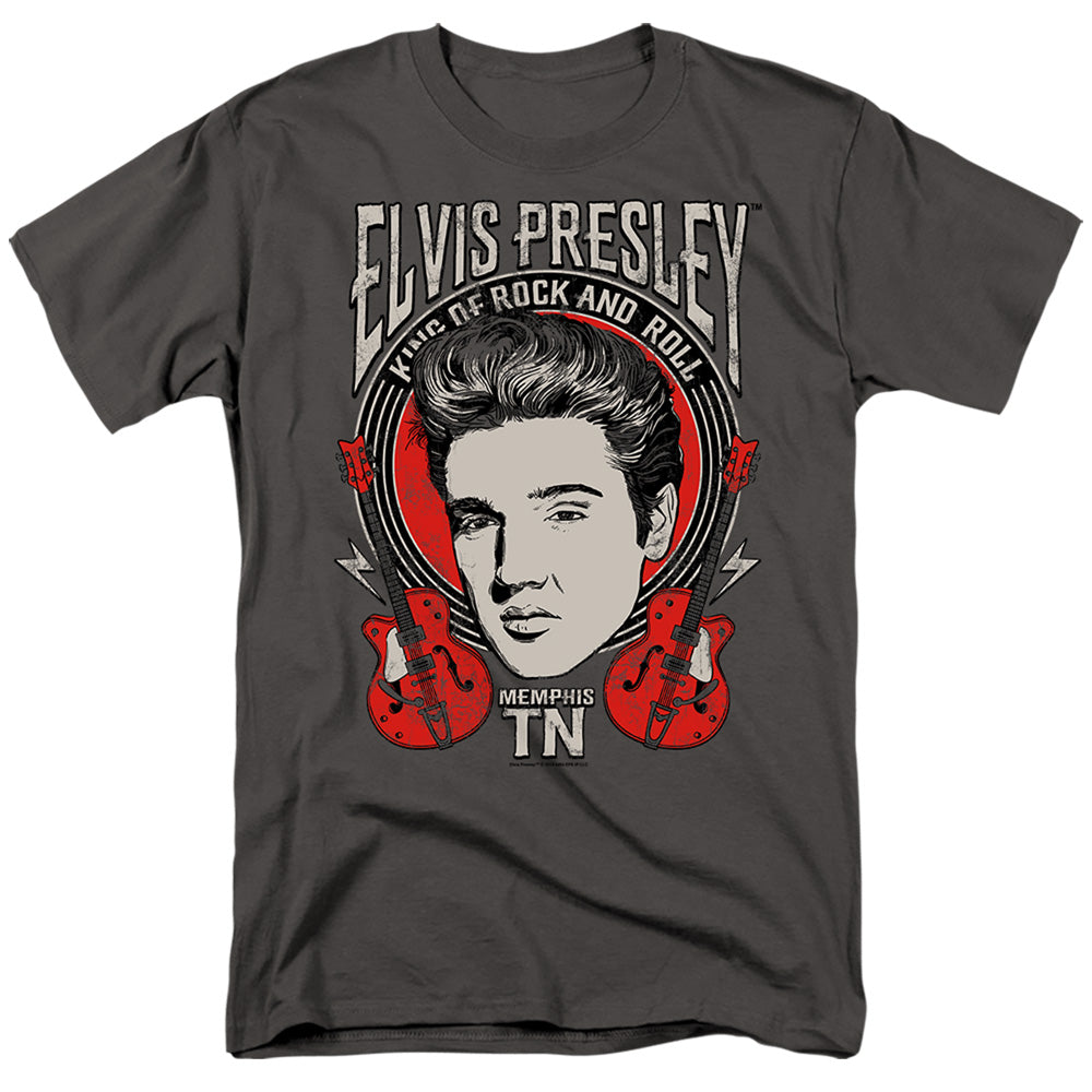 Elvis Presley - Elvis Rock - Adult Unisex Short Sleeve T-Shirt - Gray