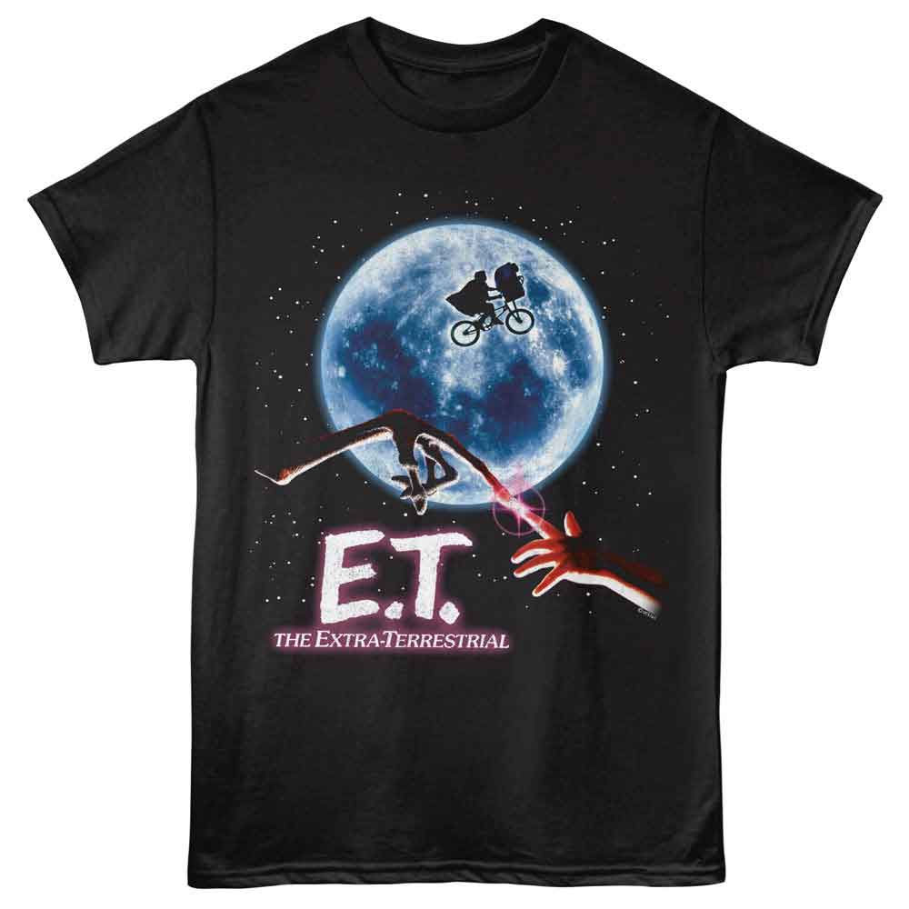 E.T. The Extra-Terrestrial - Moon - Adult Short Sleeve T-Shirt - Black