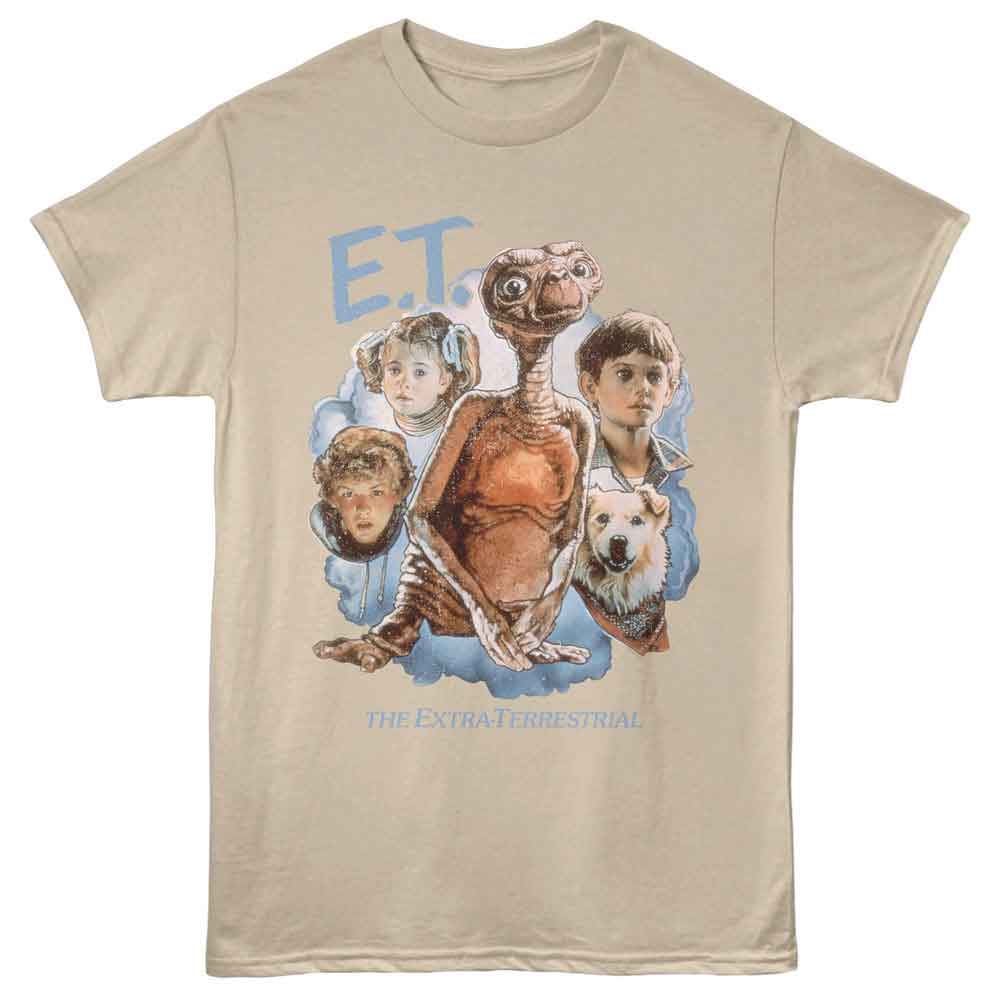 E.T. The Extra-Terrestrial - Character Cloud - Adult Short Sleeve T-Shirt - Sand