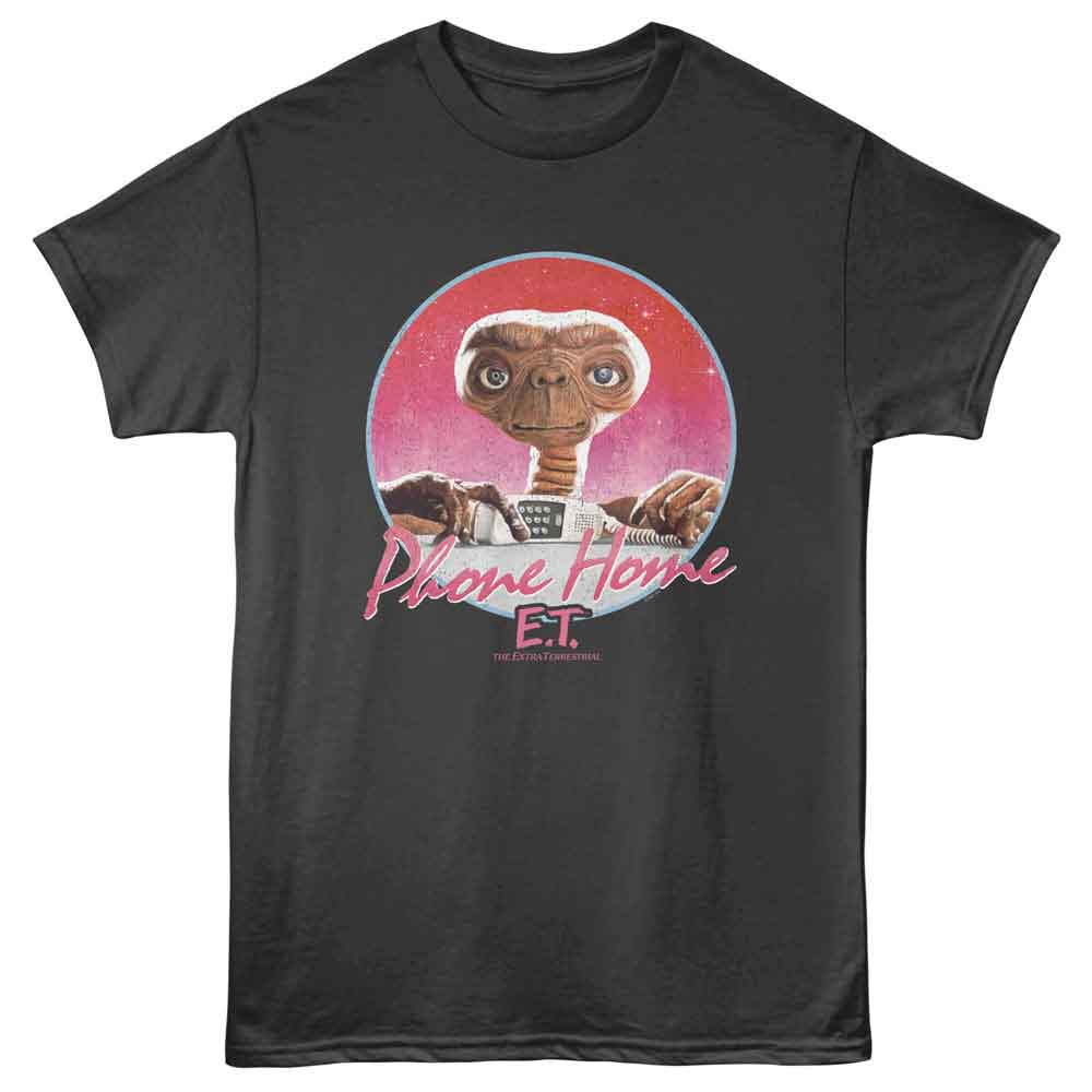 E.T. The Extra-Terrestrial - Phone Home - Adult Short Sleeve T-Shirt - Smoke