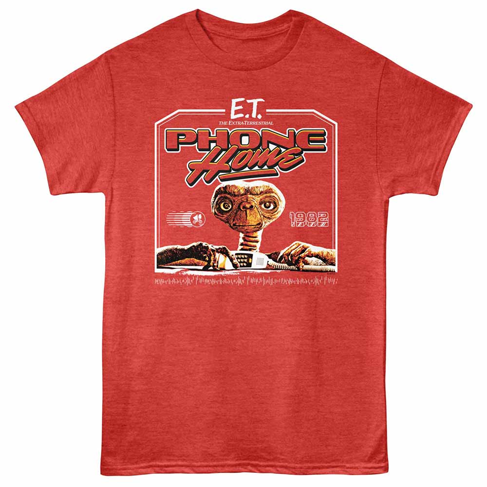 E.T. The Extra-Terrestrial - Phone Home Contained - Unisex T-Shirt - Red Heather